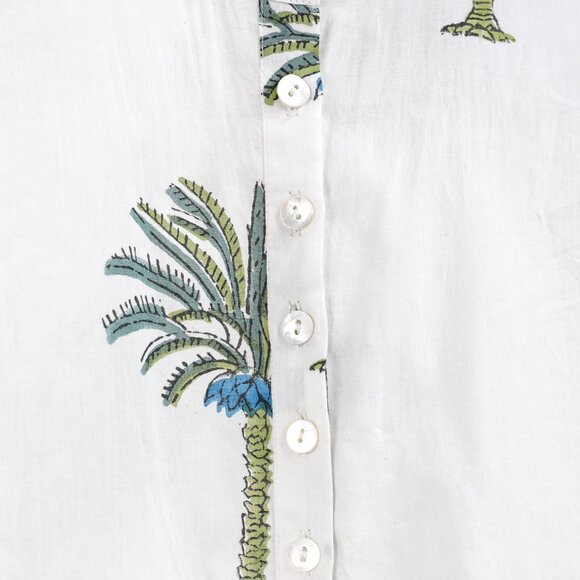 V de Vinster White & Green Oversized Palm Tree Print Tunic - Picture 9 of 12